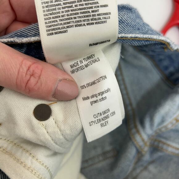 $208 AGOLDE Revolve Button Fly Distressed High Rise Crop Riley Jeans Denim 27 - Picture 7 of 7